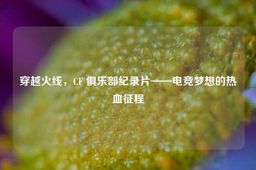 穿越火线，CF 俱乐部纪录片——电竞梦想的热血征程