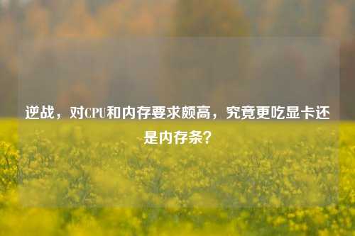 逆战，对CPU和内存要求颇高，究竟更吃显卡还是内存条？
