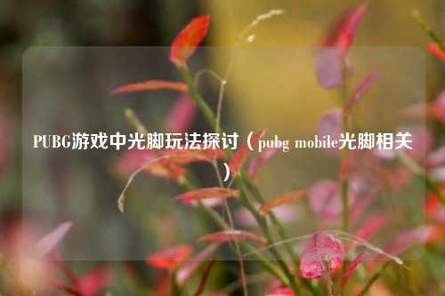 PUBG游戏中光脚玩法探讨(pubg mobile光脚相关)