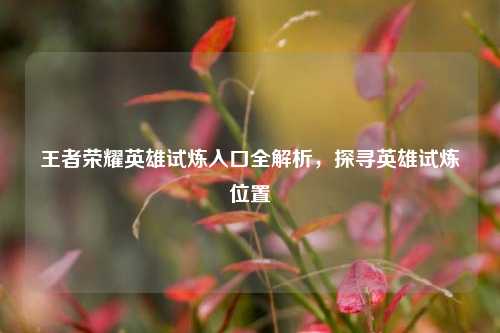 王者荣耀英雄试炼入口全解析，探寻英雄试炼位置
