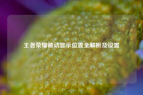 王者荣耀被动显示位置全解析及设置