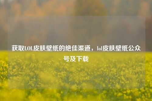 获取LOL皮肤壁纸的绝佳渠道,lol皮肤壁纸公众号及下载