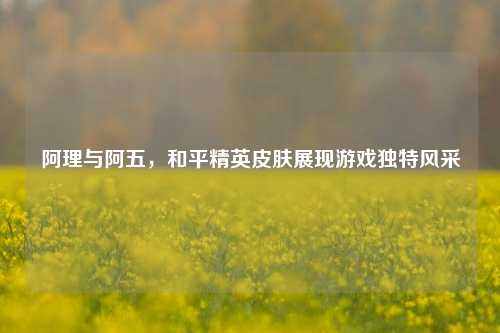 阿理与阿五,和平精英皮肤展现游戏独特风采