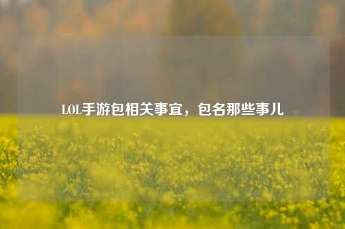 LOL手游包相关事宜,包名那些事儿
