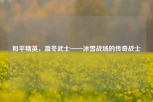 和平精英，凛冬武士——冰雪战场的传奇战士