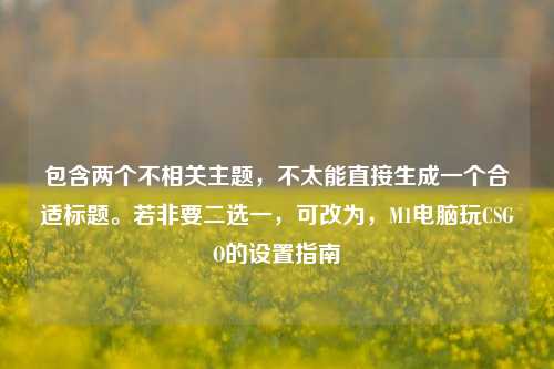 包含两个不相关主题,不太能直接生成一个合适标题。若非要二选一,可改为,M1电脑玩CSGO的设置指南