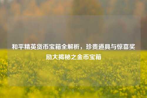 和平精英货币宝箱全解析,珍贵道具与惊喜奖励大揭秘之金币宝箱