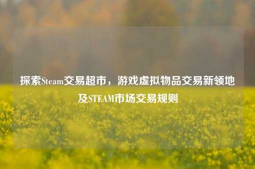 探索Steam交易超市，游戏虚拟物品交易新领地及STEAM市场交易规则