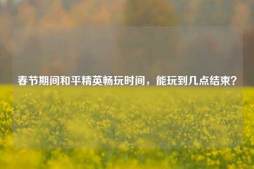 春节期间和平精英畅玩时间，能玩到几点结束？