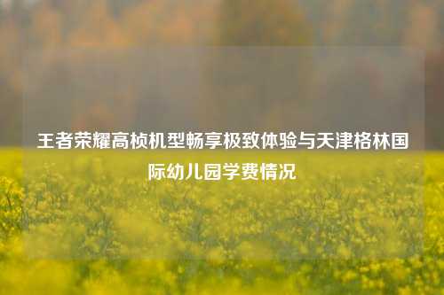 王者荣耀高桢机型畅享极致体验与天津格林国际幼儿园学费情况