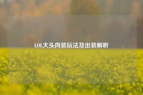 LOL大头肉装玩法及出装解析