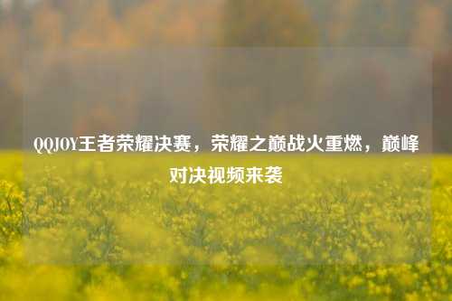 QQJOY王者荣耀决赛,荣耀之巅战火重燃,巅峰对决视频来袭