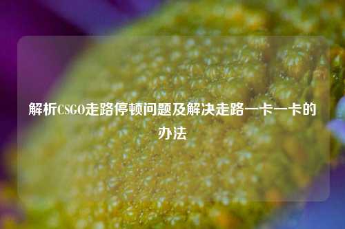 解析CSGO走路停顿问题及解决走路一卡一卡的办法