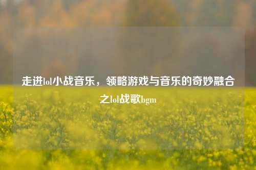 走进lol小战音乐，领略游戏与音乐的奇妙融合之lol战歌bgm
