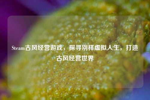 Steam古风经营游戏,探寻别样虚拟人生,打造古风经营世界