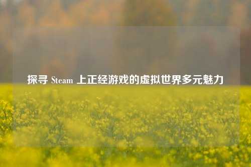 探寻 Steam 上正经游戏的虚拟世界多元魅力