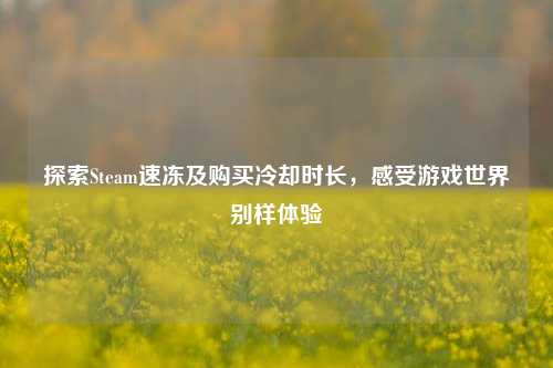 探索Steam速冻及购买冷却时长,感受游戏世界别样体验