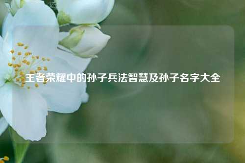 王者荣耀中的孙子兵法智慧及孙子名字大全