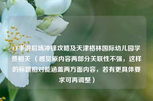 CF手游后场冲锋攻略及天津格林国际幼儿园学费相关 (感觉原内容两部分关联性不强,这样的标题相对能涵盖两方面内容,若有更具体要求可再调整)