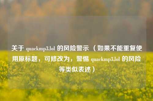 关于 quackmp3.lol 的风险警示 (如果不能重复使用原标题,可修改为,警惕 quackmp3.lol 的风险等类似表述)