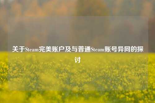 关于Steam完美账户及与普通Steam账号异同的探讨