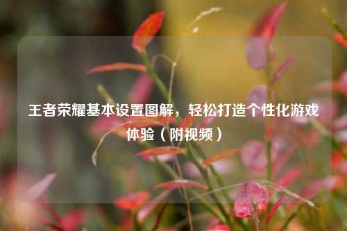 王者荣耀基本设置图解,轻松打造个性化游戏体验(附视频)